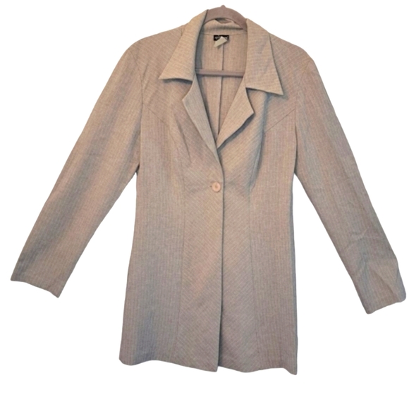 Splurge Two-Piece Gray Pinstriped Professional Set Dress Jacket Size 7 - Picture 7 of 12